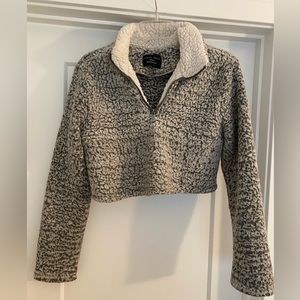 Fleece Half-Zip Crop Top Sweater